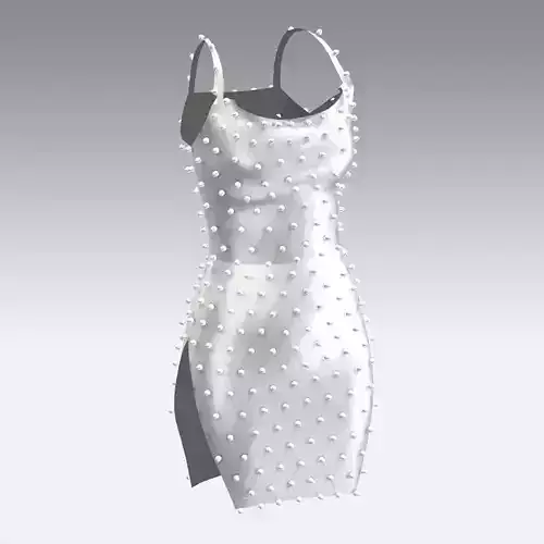 DRESS SPARKLE LITTLE WHITE SATIN LOOK