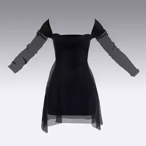 DRESS BLACK TRANSPARENT LOOK MODERN
