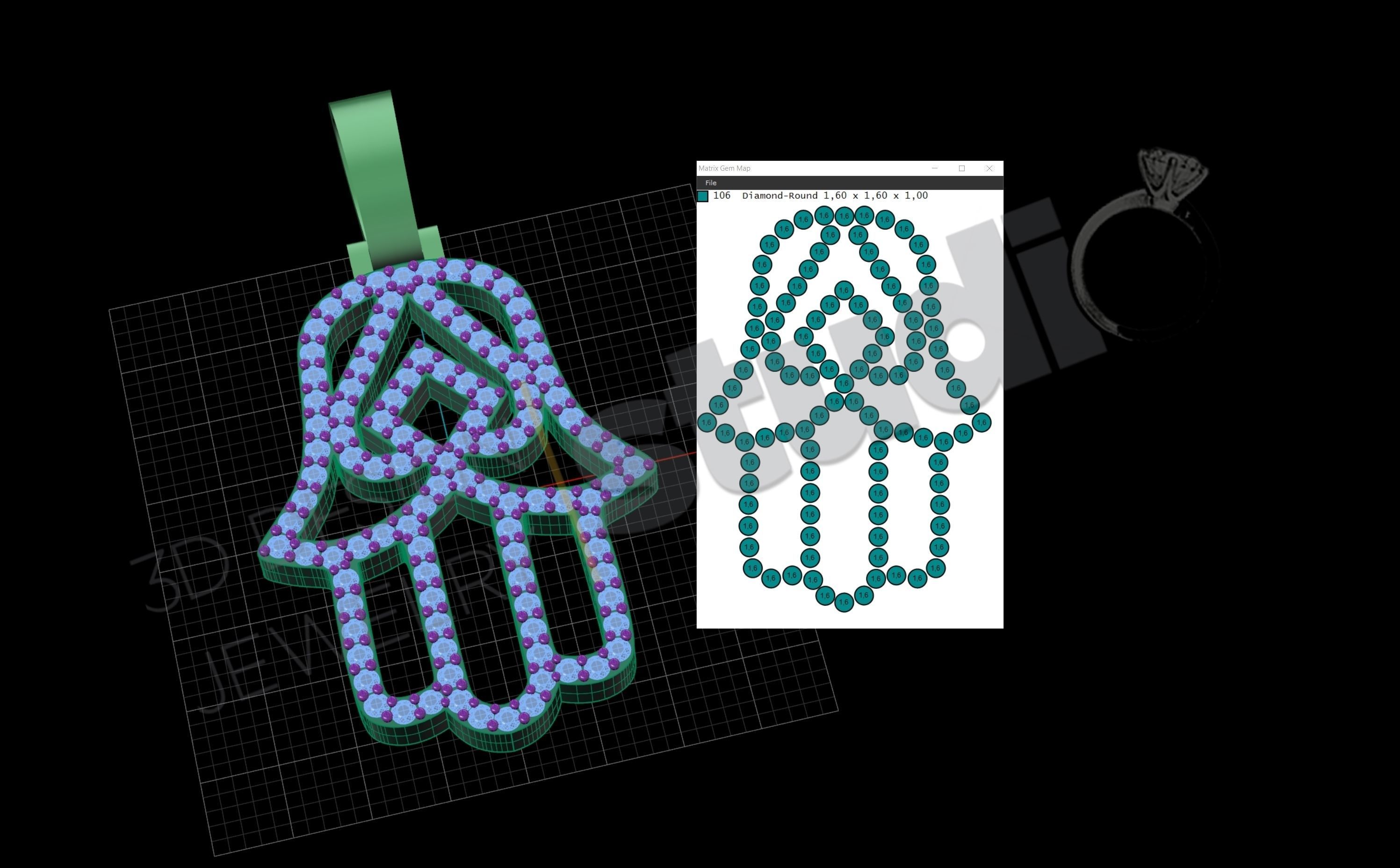 Egyptian Hand Hamsa pendant in 3 different designs  3D print model_10