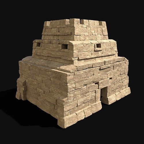 DESERT TOMB RUINS HOUSE PYRAMID EGYPTIAN SAND STONE Low-poly 3D model
