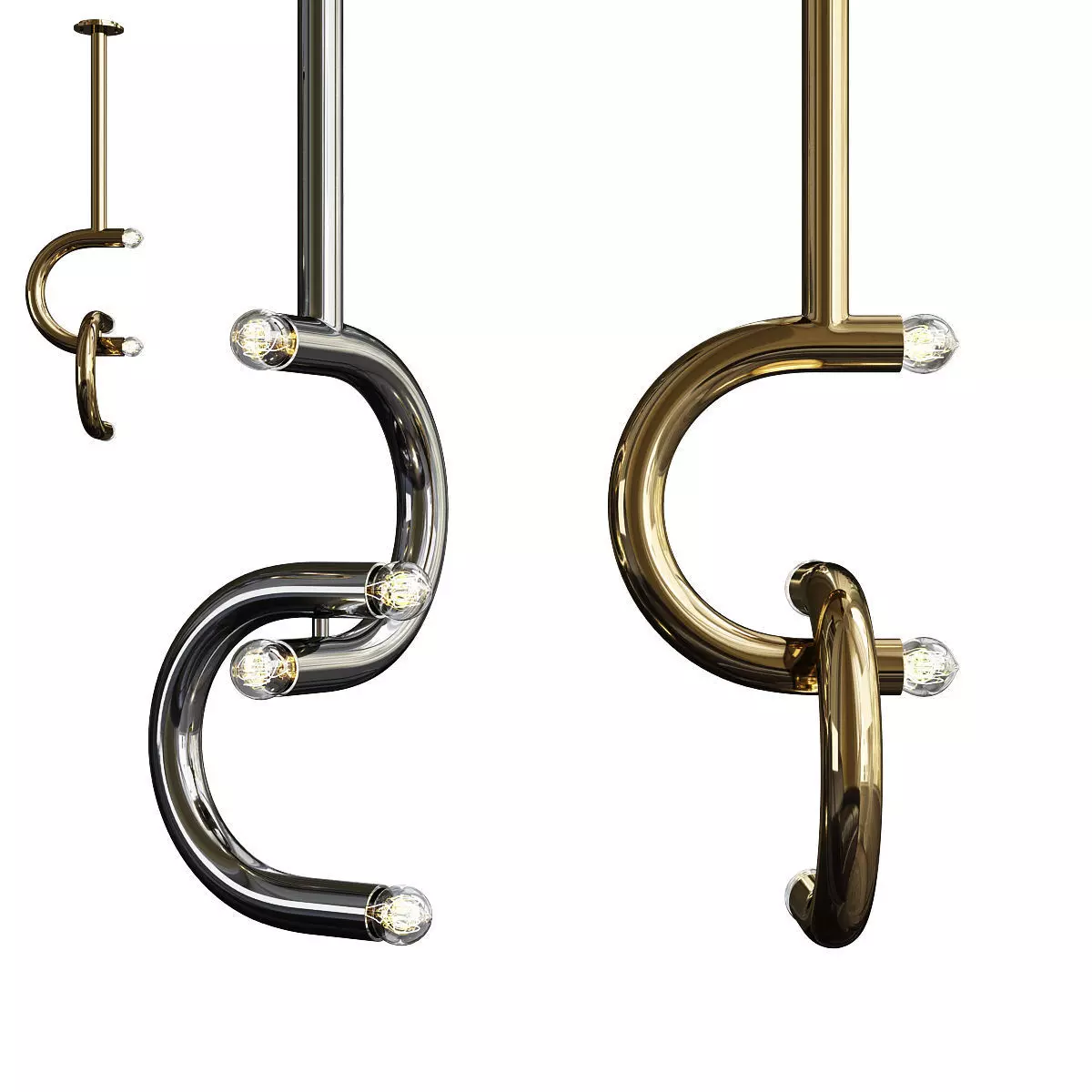 Unique Italian Vintage Chrome Low-poly 3D model_0