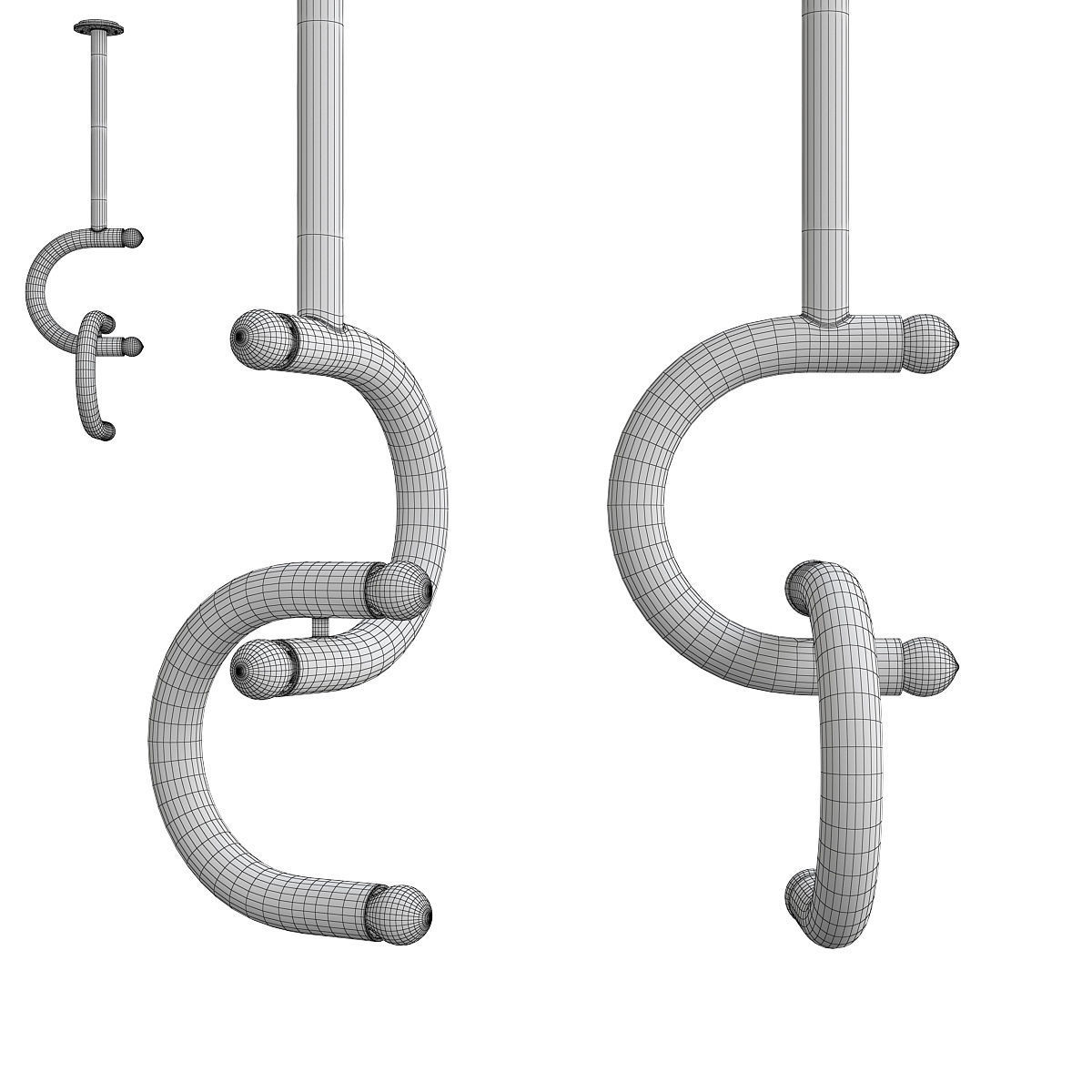 Unique Italian Vintage Chrome Low-poly 3D model_1