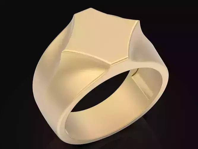 fashion  Square Man Ring Sculpture jewelry Silver Gold  Print