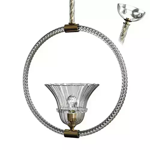 Art Deco Murano Glass and Crystal Chandelier Low-poly 3D model