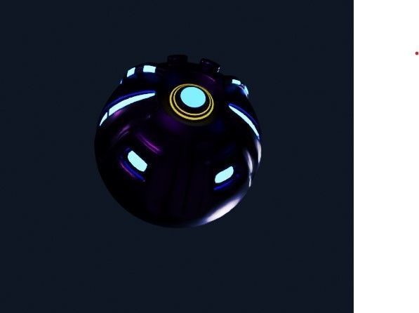 SciFi Sphere robot  Low-poly 3D model_4