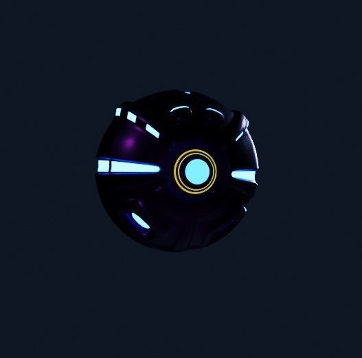 SciFi Sphere robot  Low-poly 3D model_1