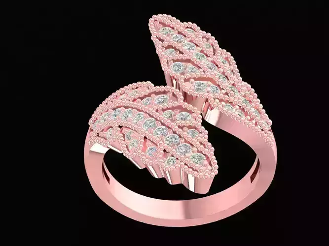 NEW DESIGN DIAMOND  LEAVES RING 3135