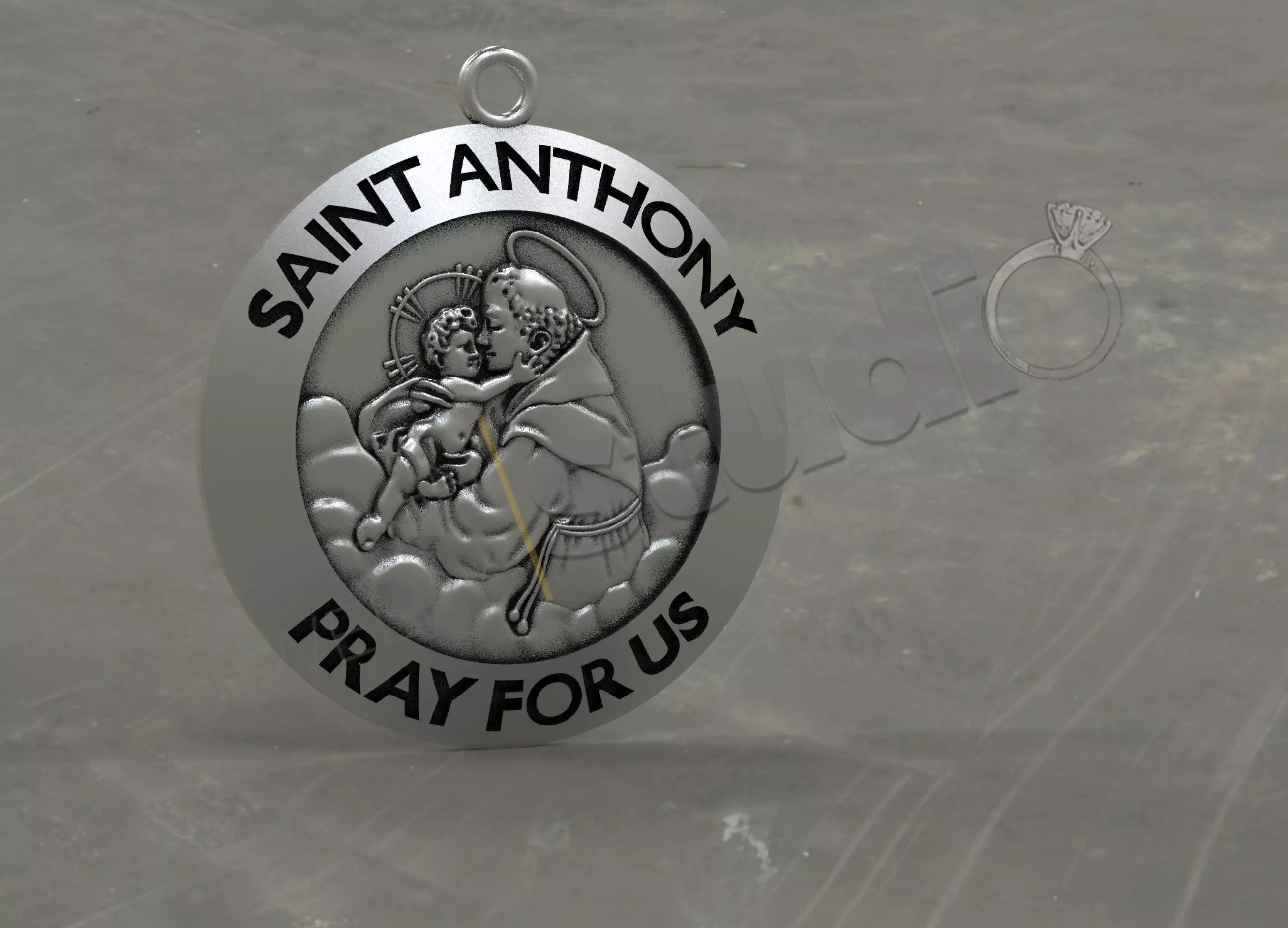 Saint Anthony pendant 3d model 3D print model_0