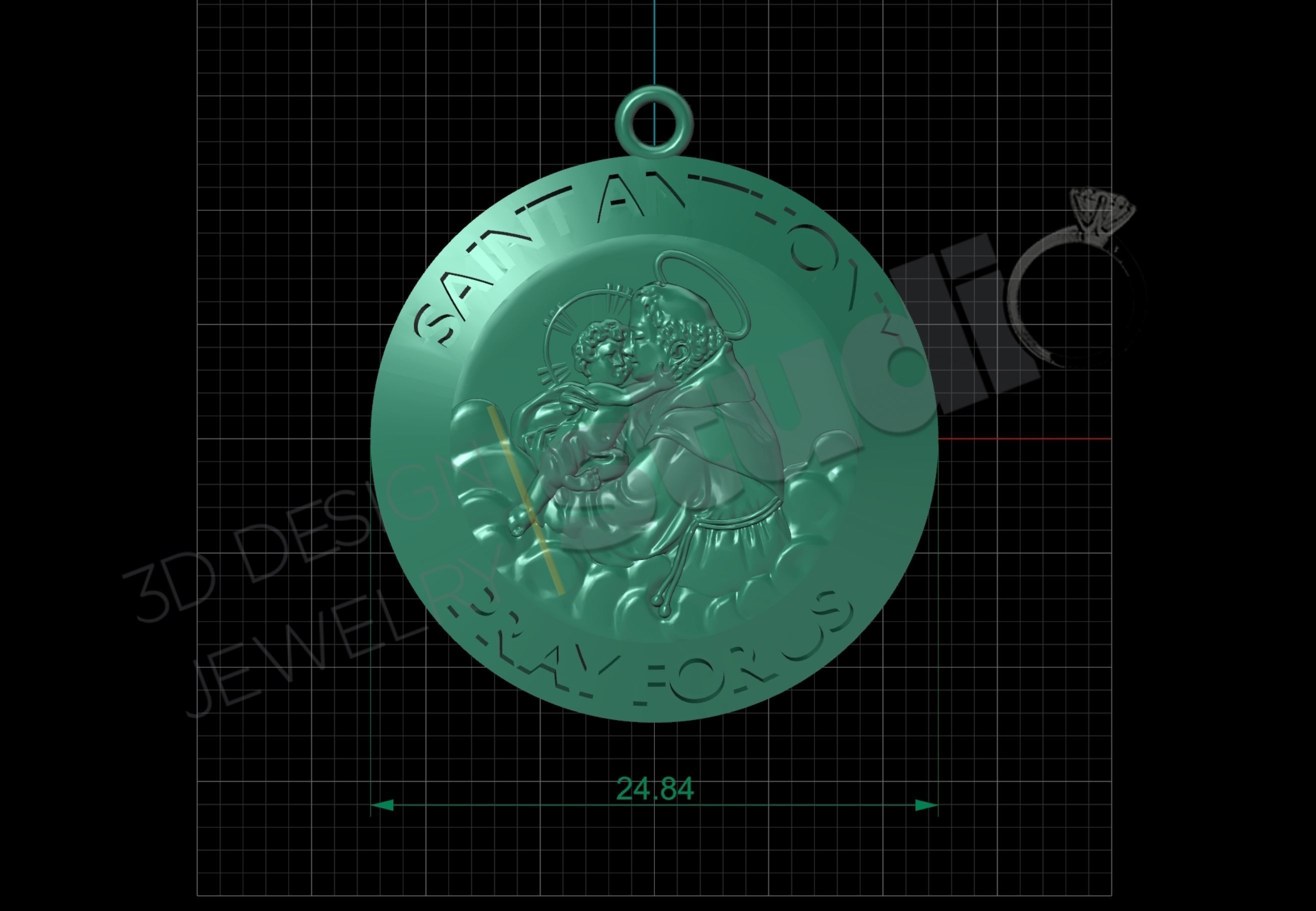 Saint Anthony pendant 3d model 3D print model_6