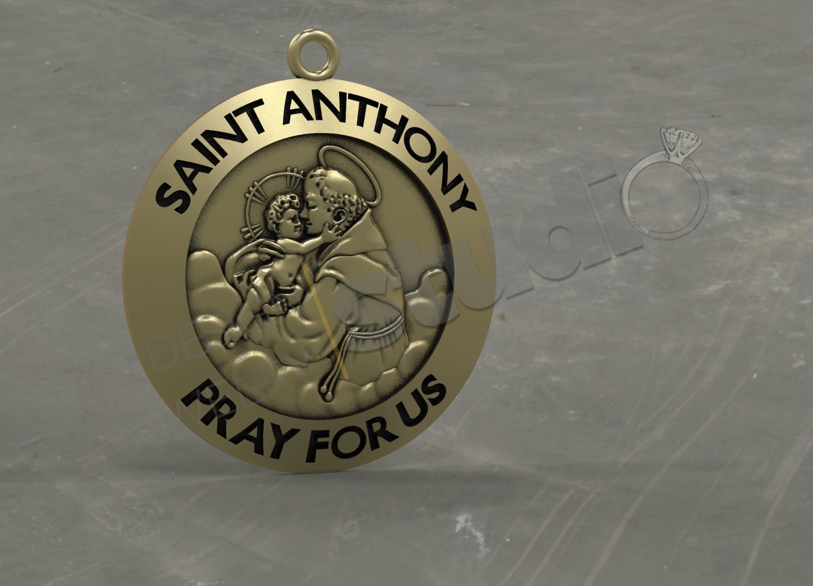 Saint Anthony pendant 3d model 3D print model_1