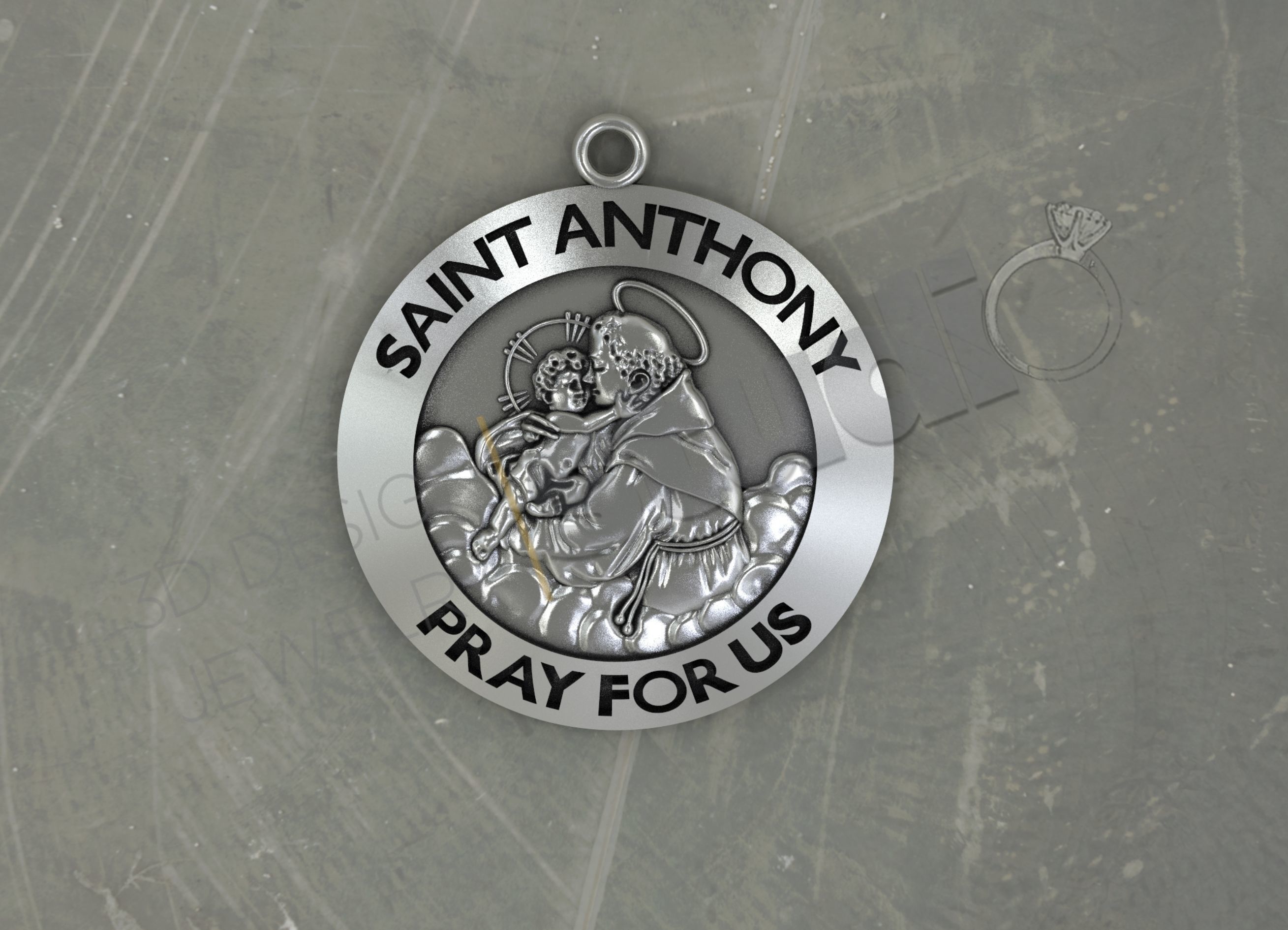 Saint Anthony pendant 3d model 3D print model_2