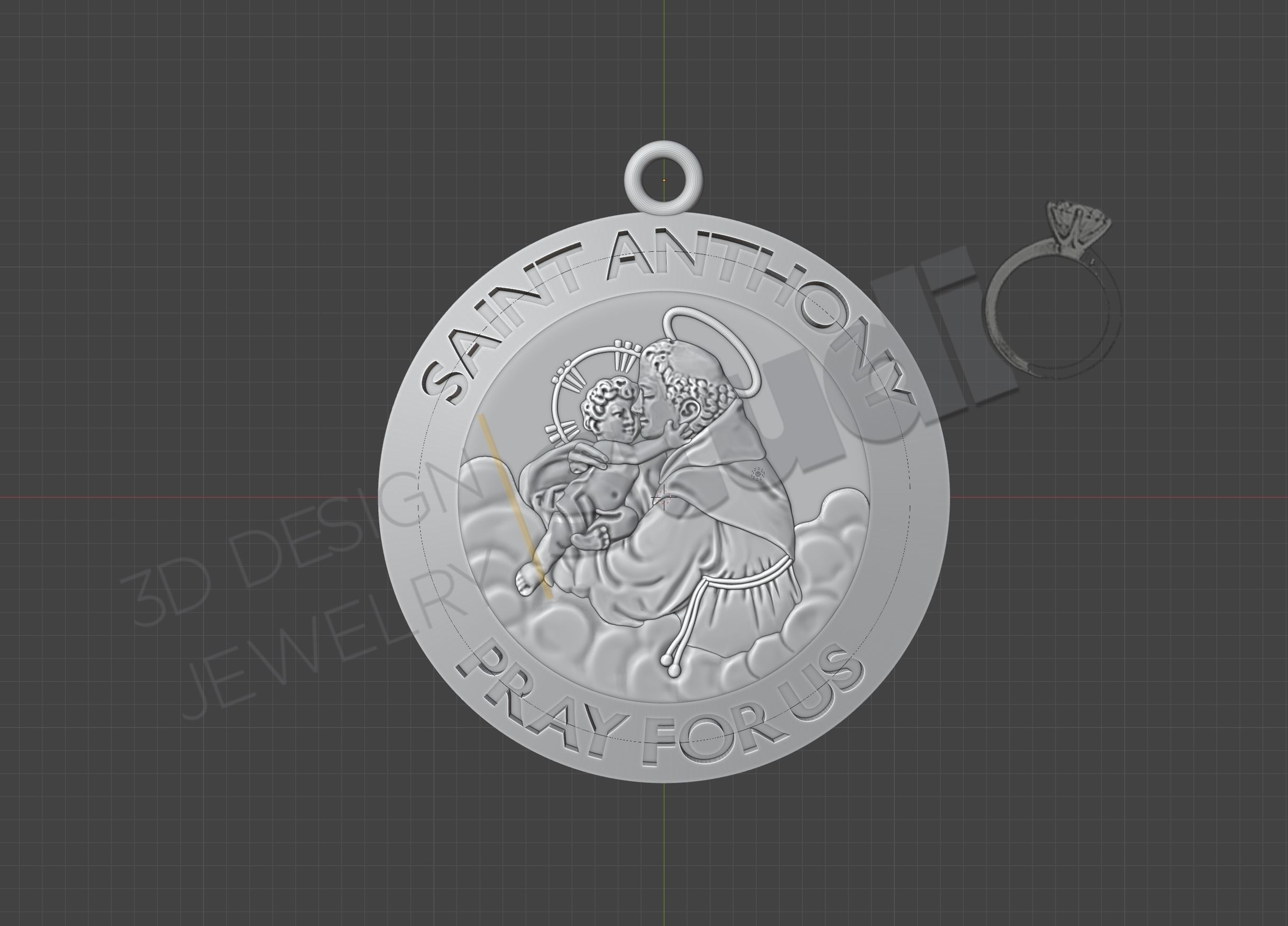 Saint Anthony pendant 3d model 3D print model_4