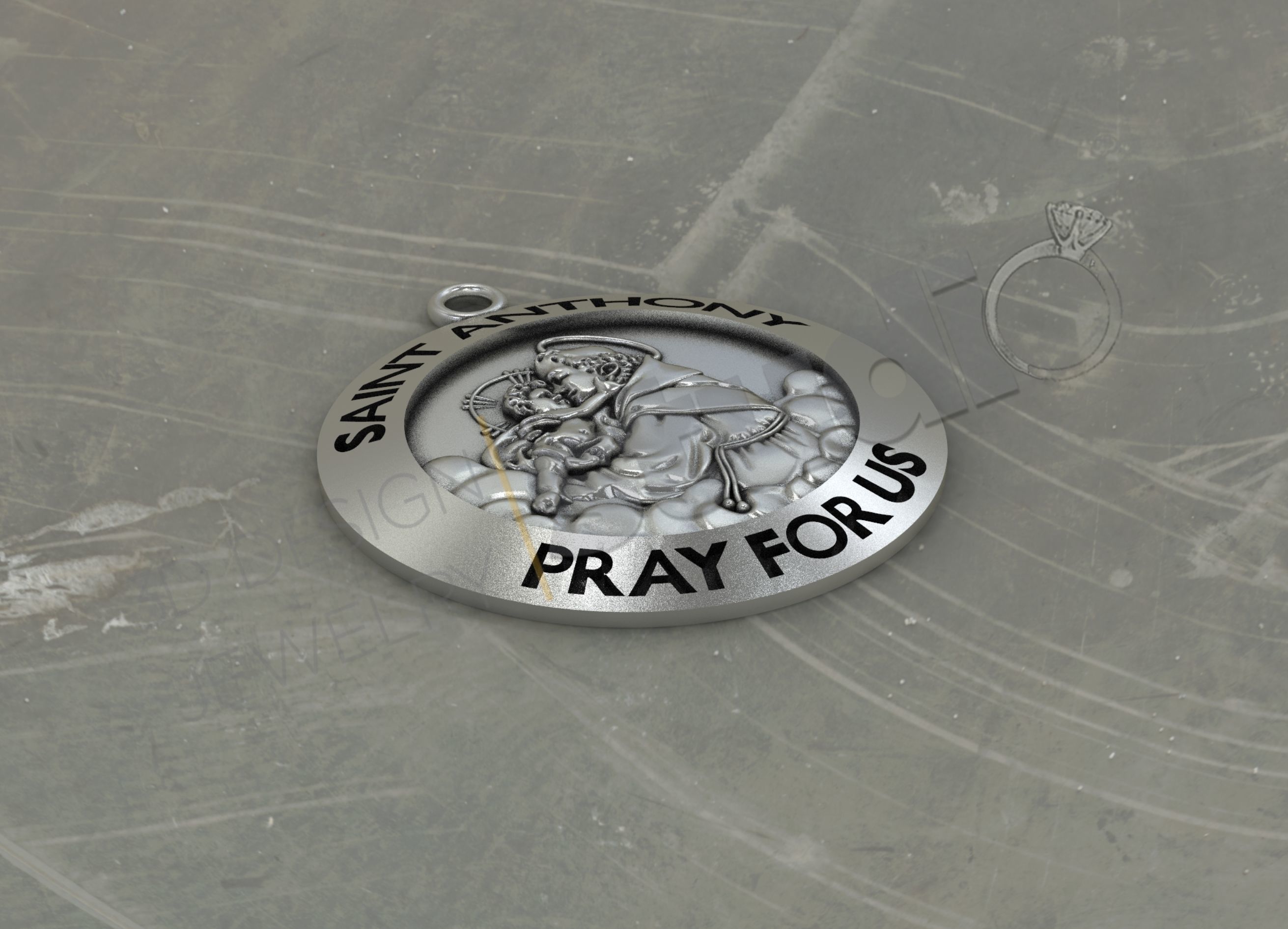 Saint Anthony pendant 3d model 3D print model_3