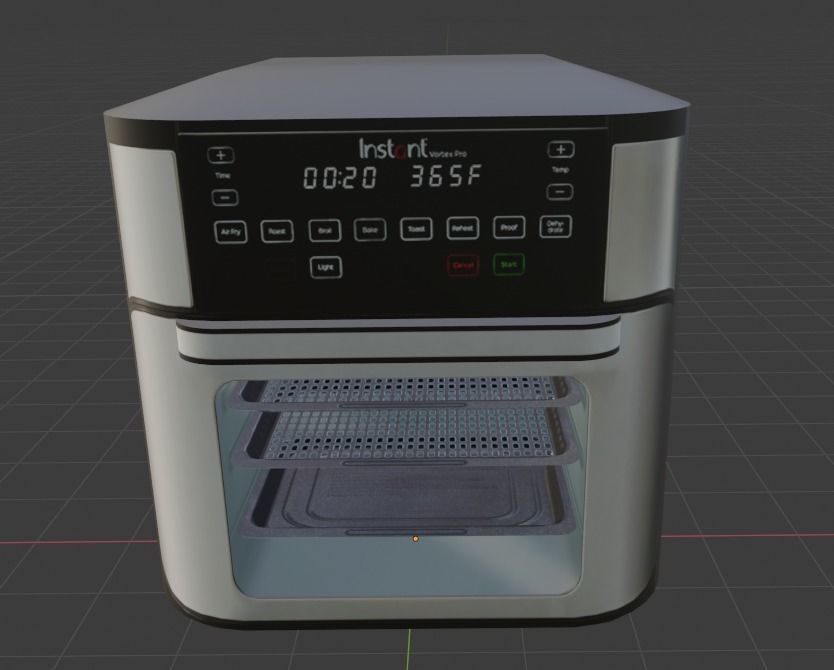 Instant Vortex Pro air fryer Low-poly 3D model_2
