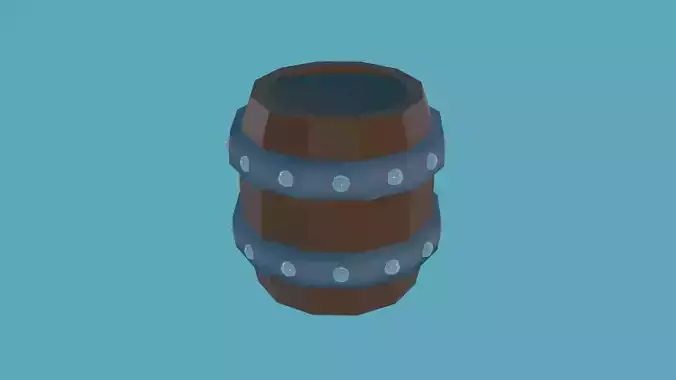 One piece barrel Low-poly 3D model