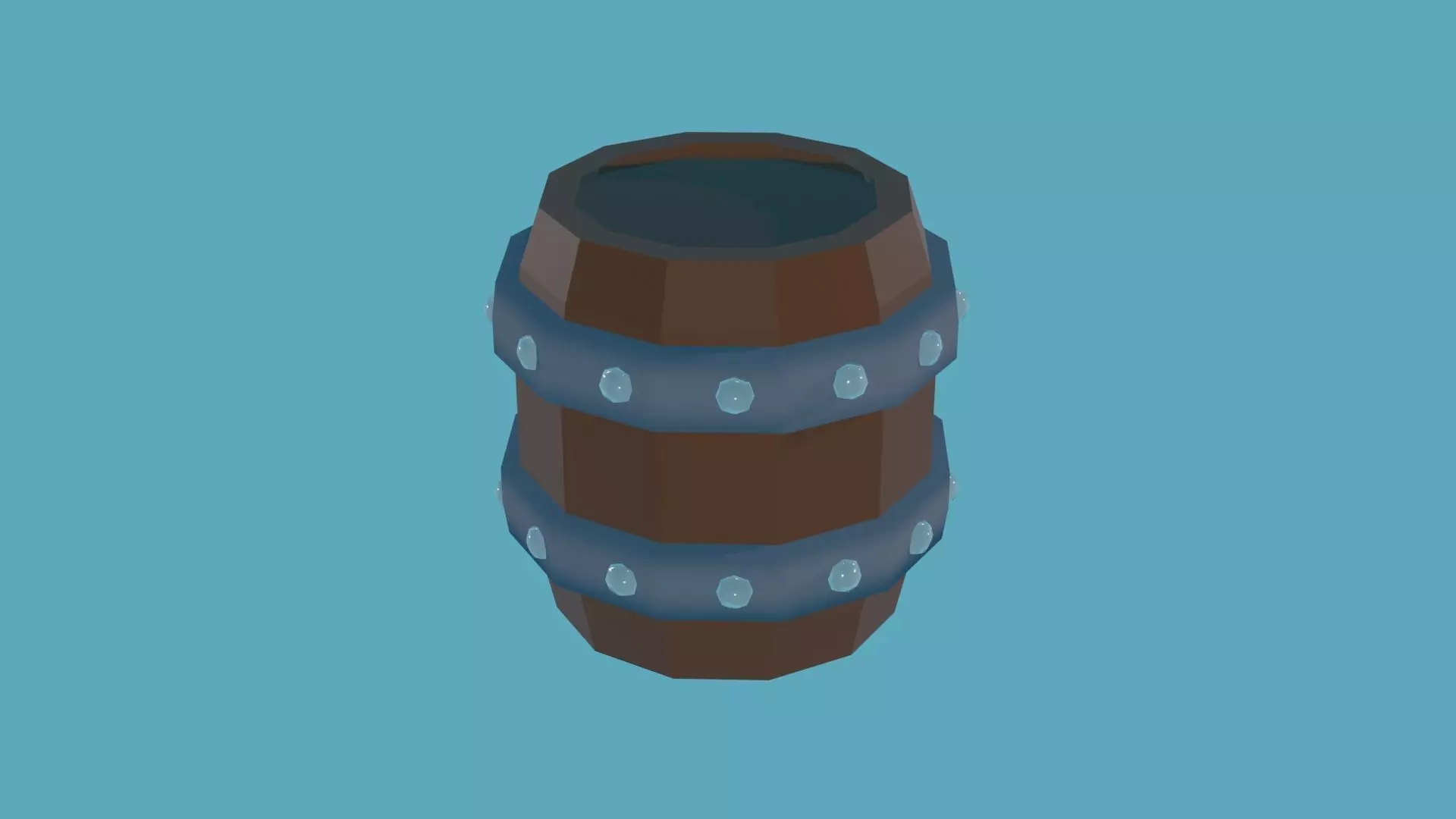 One piece barrel Low-poly 3D model_0