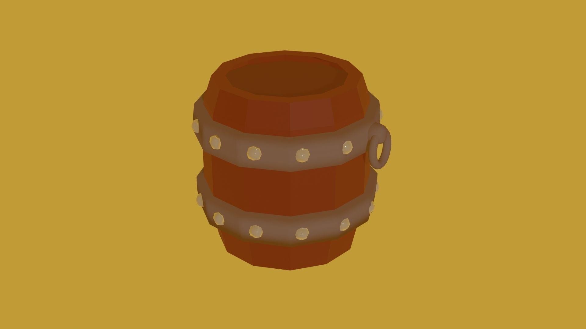 One piece barrel Low-poly 3D model_16
