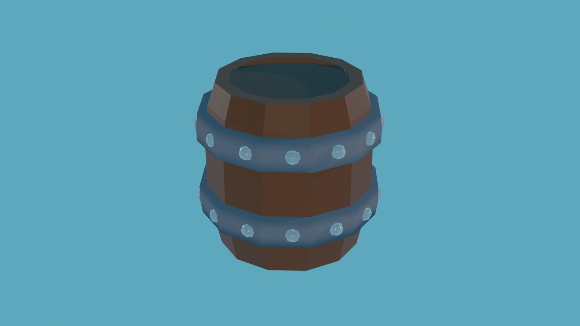 One piece barrel Low-poly 3D model_11