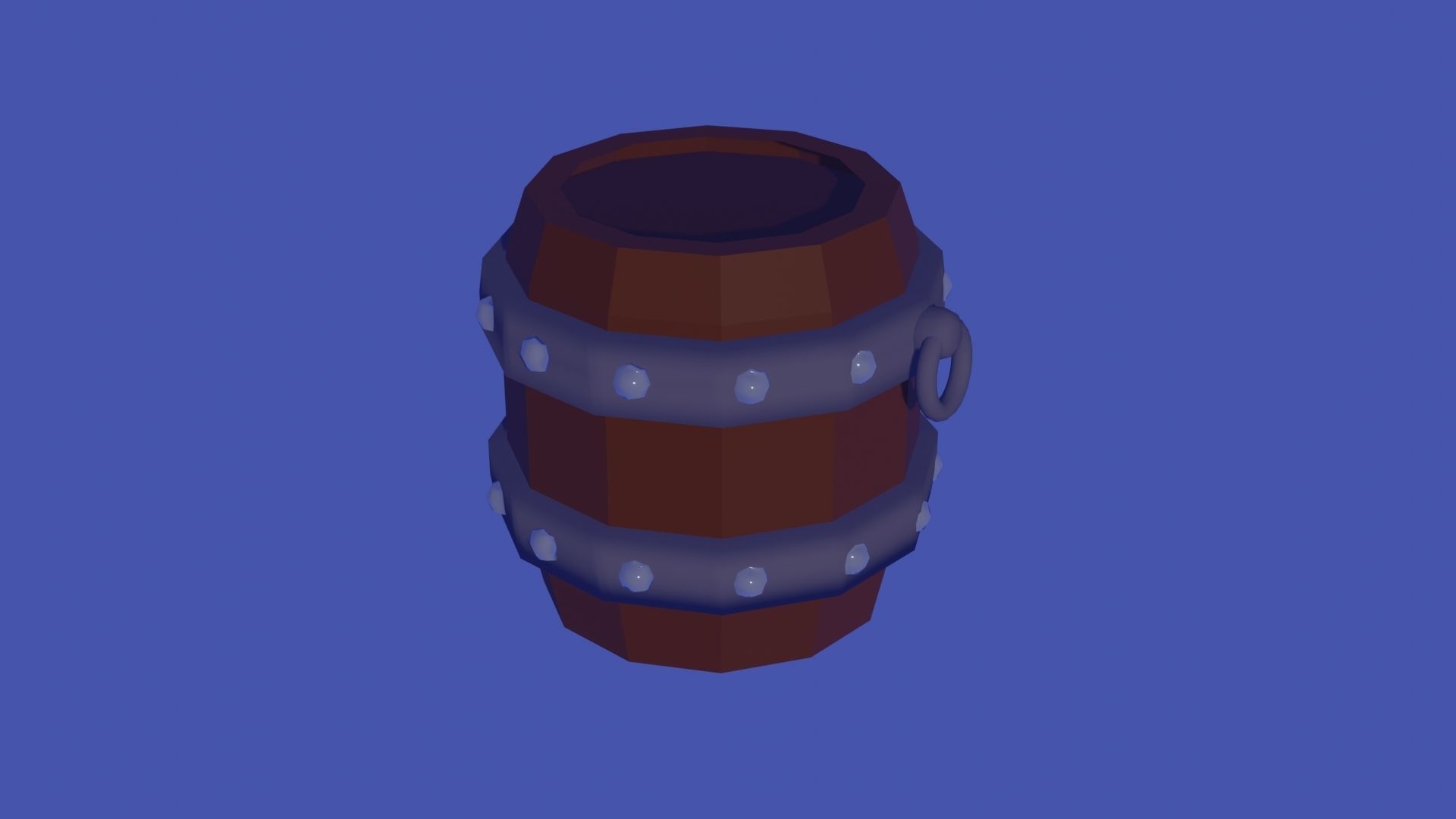 One piece barrel Low-poly 3D model_13