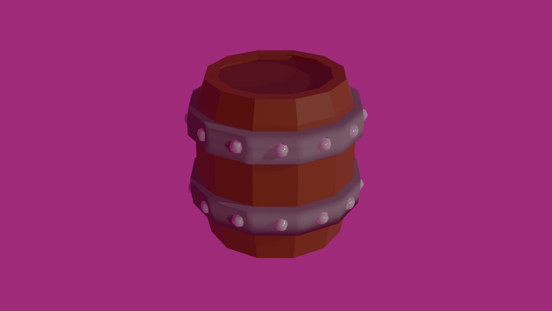 One piece barrel Low-poly 3D model_12