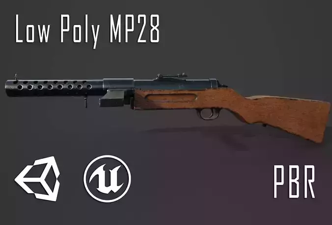 Lowpoly Mp28 AR VR 