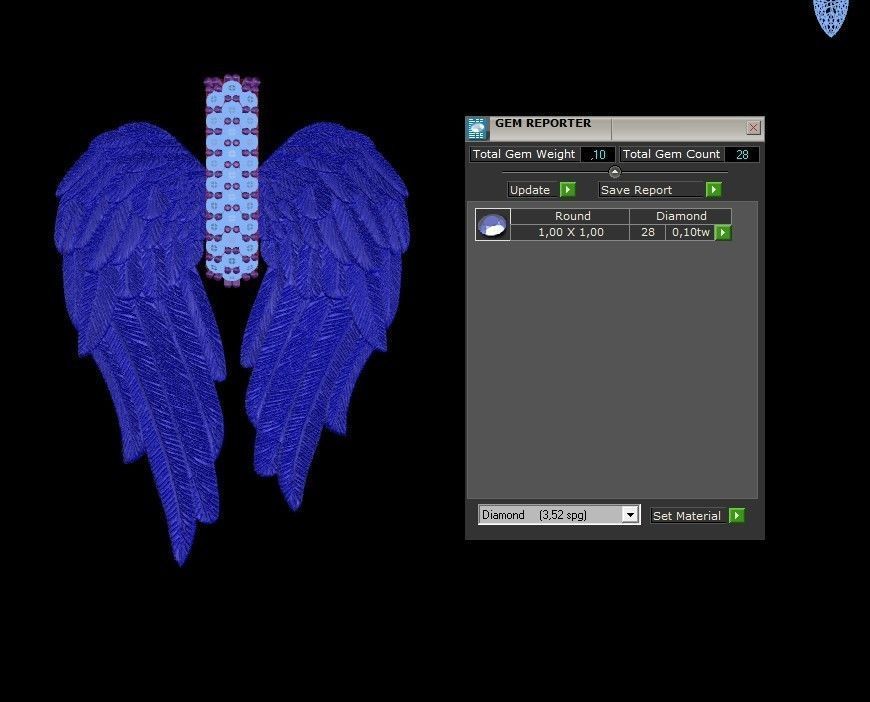 Angel wings pendant 3D print model_6