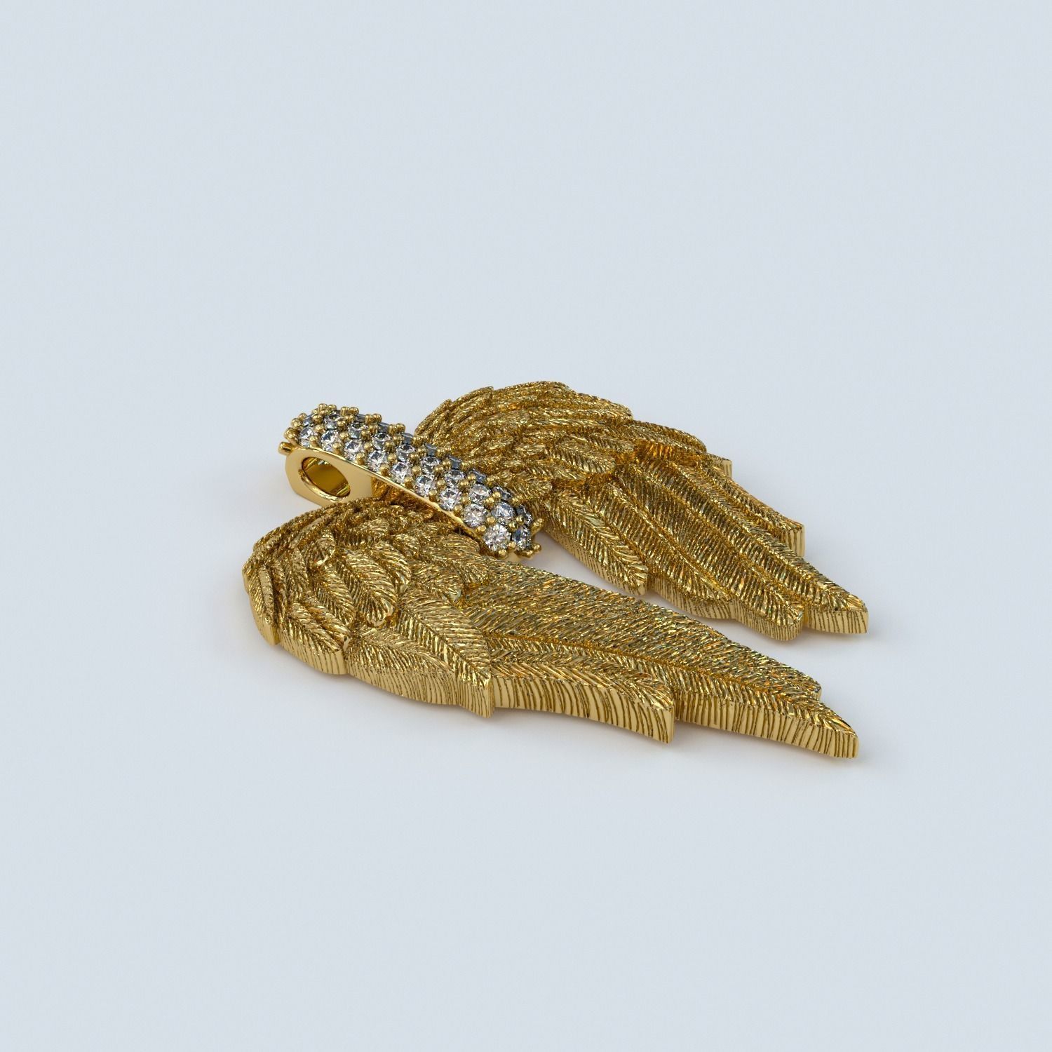 Angel wings pendant 3D print model_1