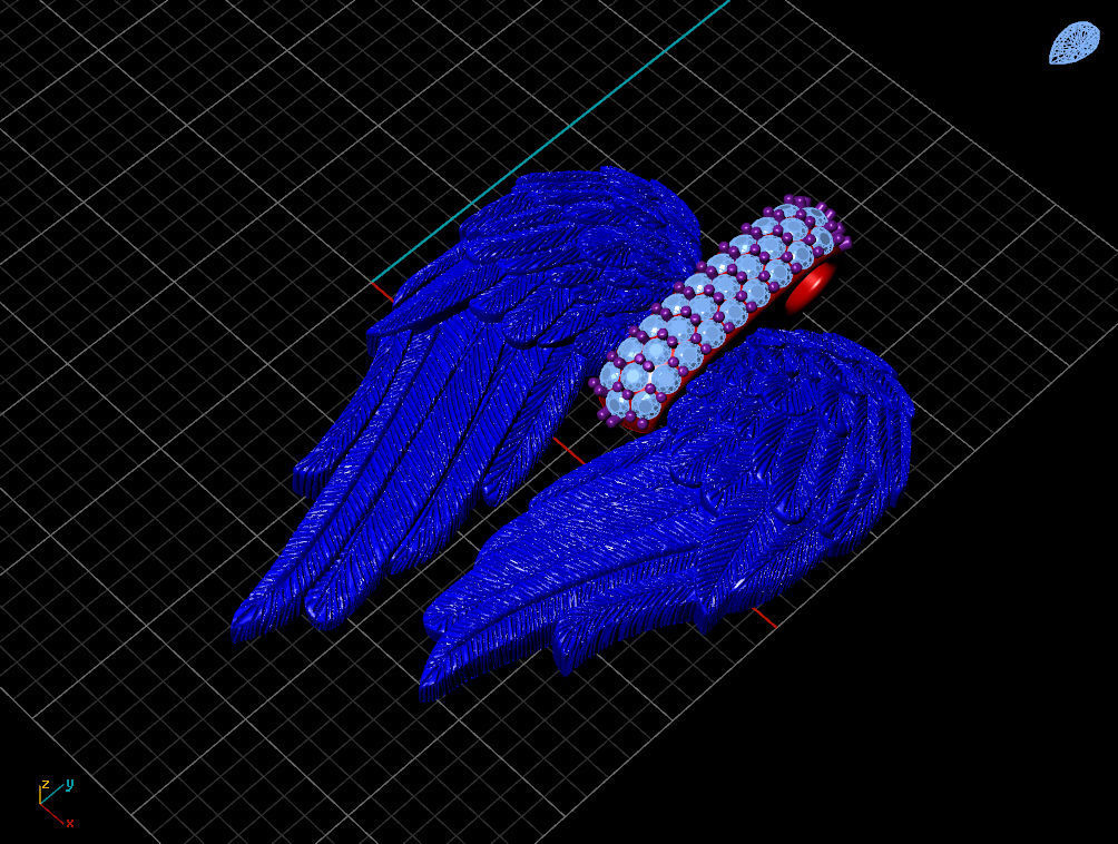 Angel wings pendant 3D print model_8