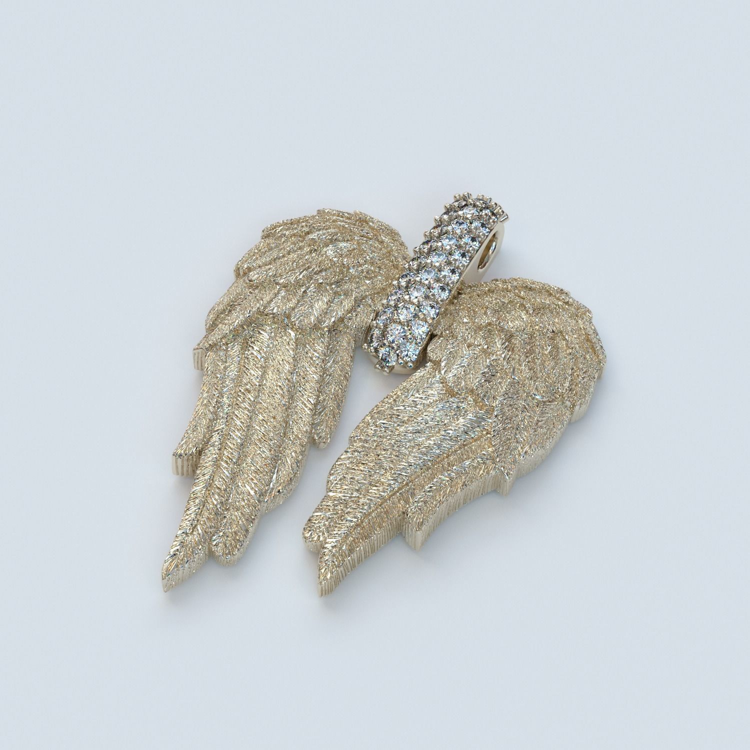 Angel wings pendant 3D print model_2