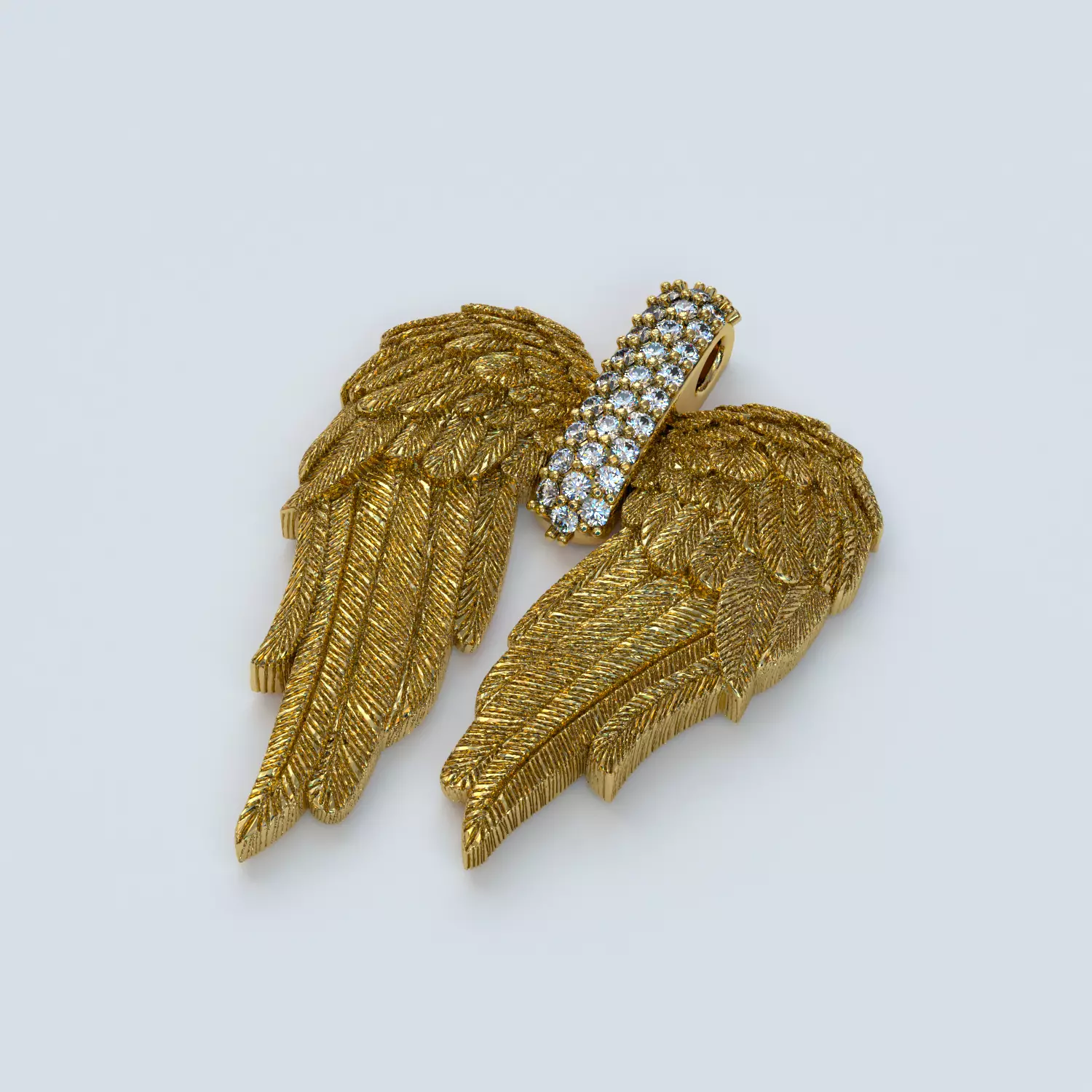 Angel wings pendant 3D print model_0