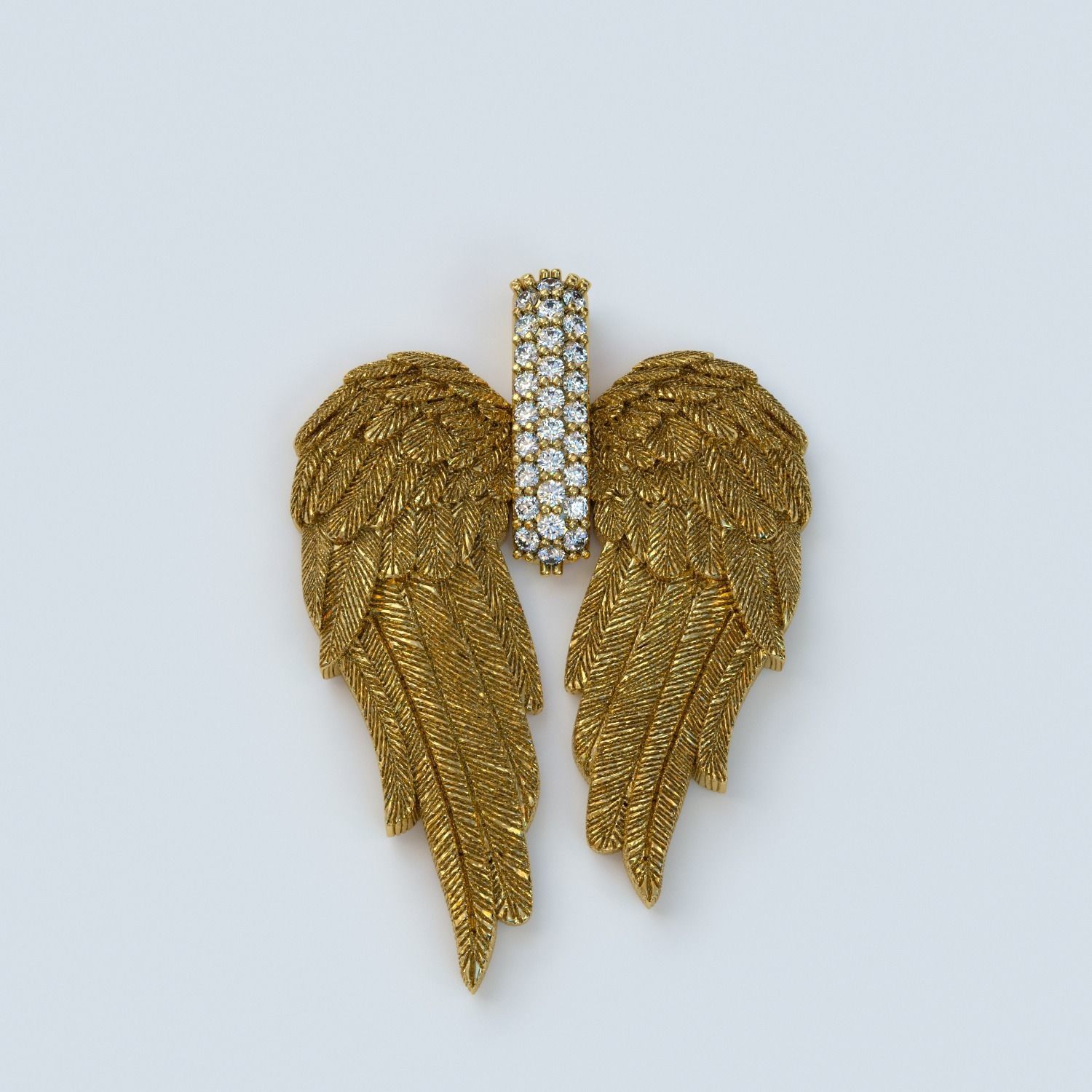 Angel wings pendant 3D print model_3