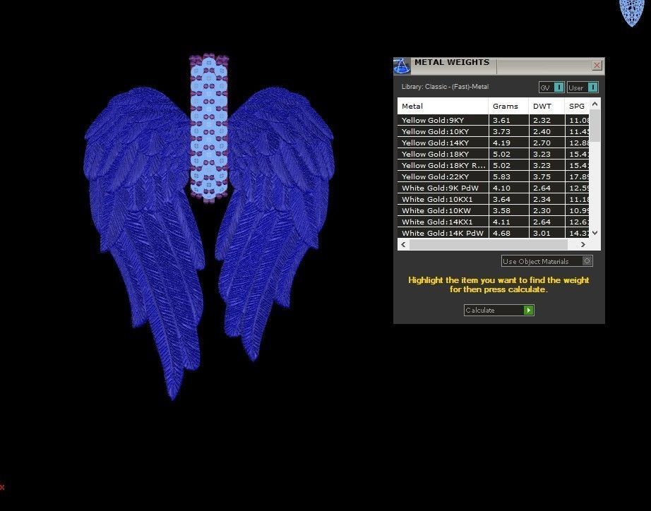 Angel wings pendant 3D print model_5
