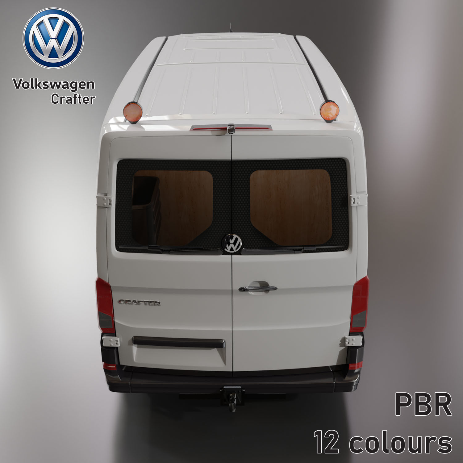 Volkswagen Crafter 12 colours Low-poly 3D model_8