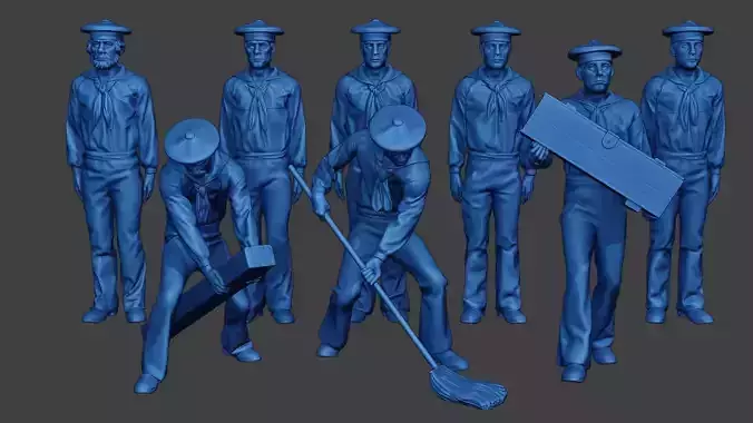 American Sailors Civil War Union Pack1 ACWUS1 3D Model Collection