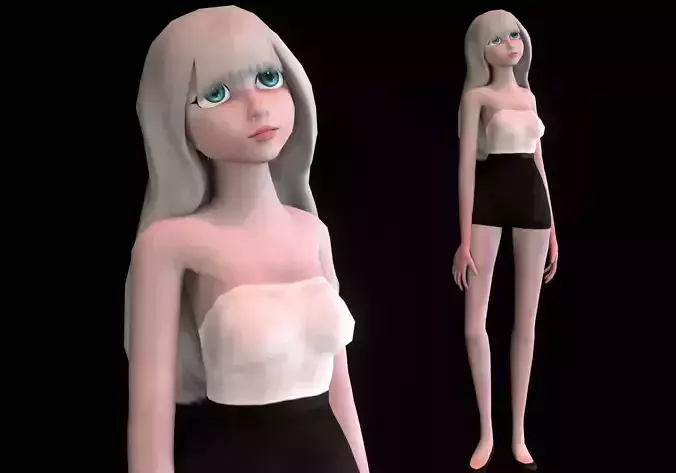 white thin girl rigged