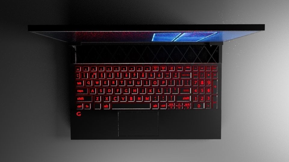 gaming laptop G series DEll G15 Low-poly 3D model_4