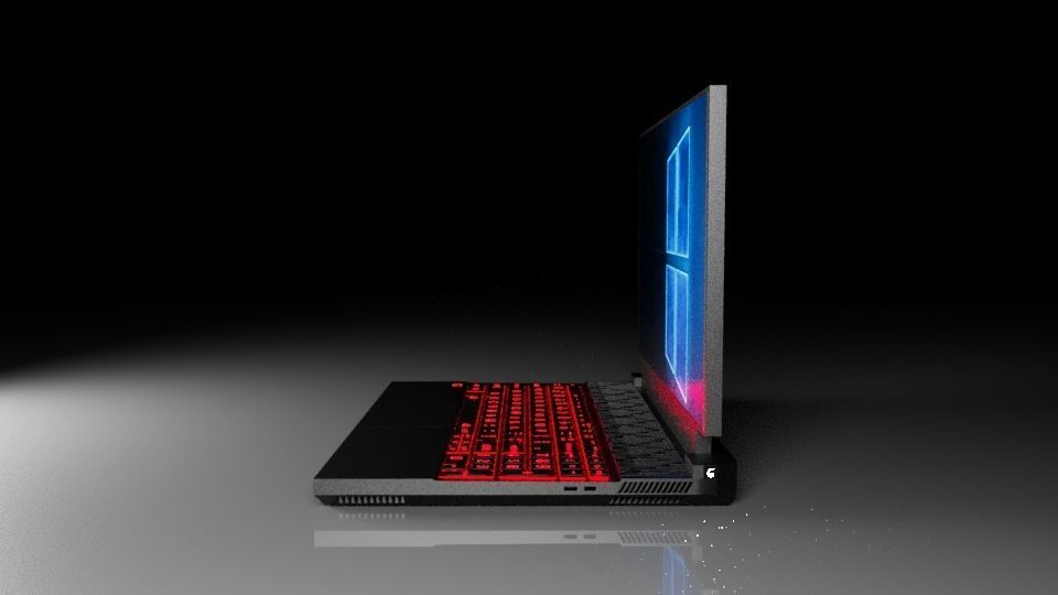 gaming laptop G series DEll G15 Low-poly 3D model_3