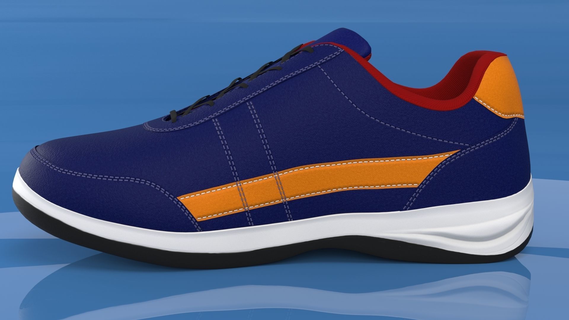 Boot 3D Model orange shoe Free 3D model_1