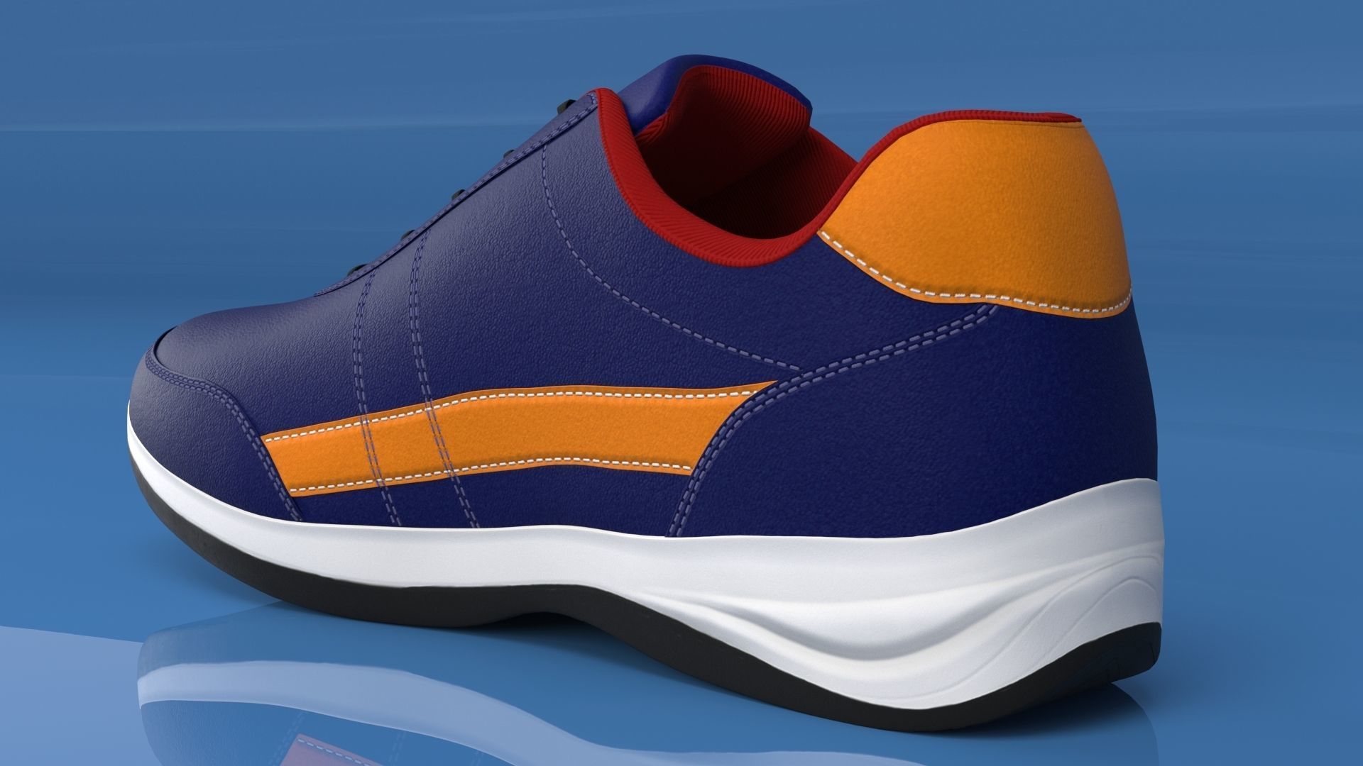 Boot 3D Model orange shoe Free 3D model_2
