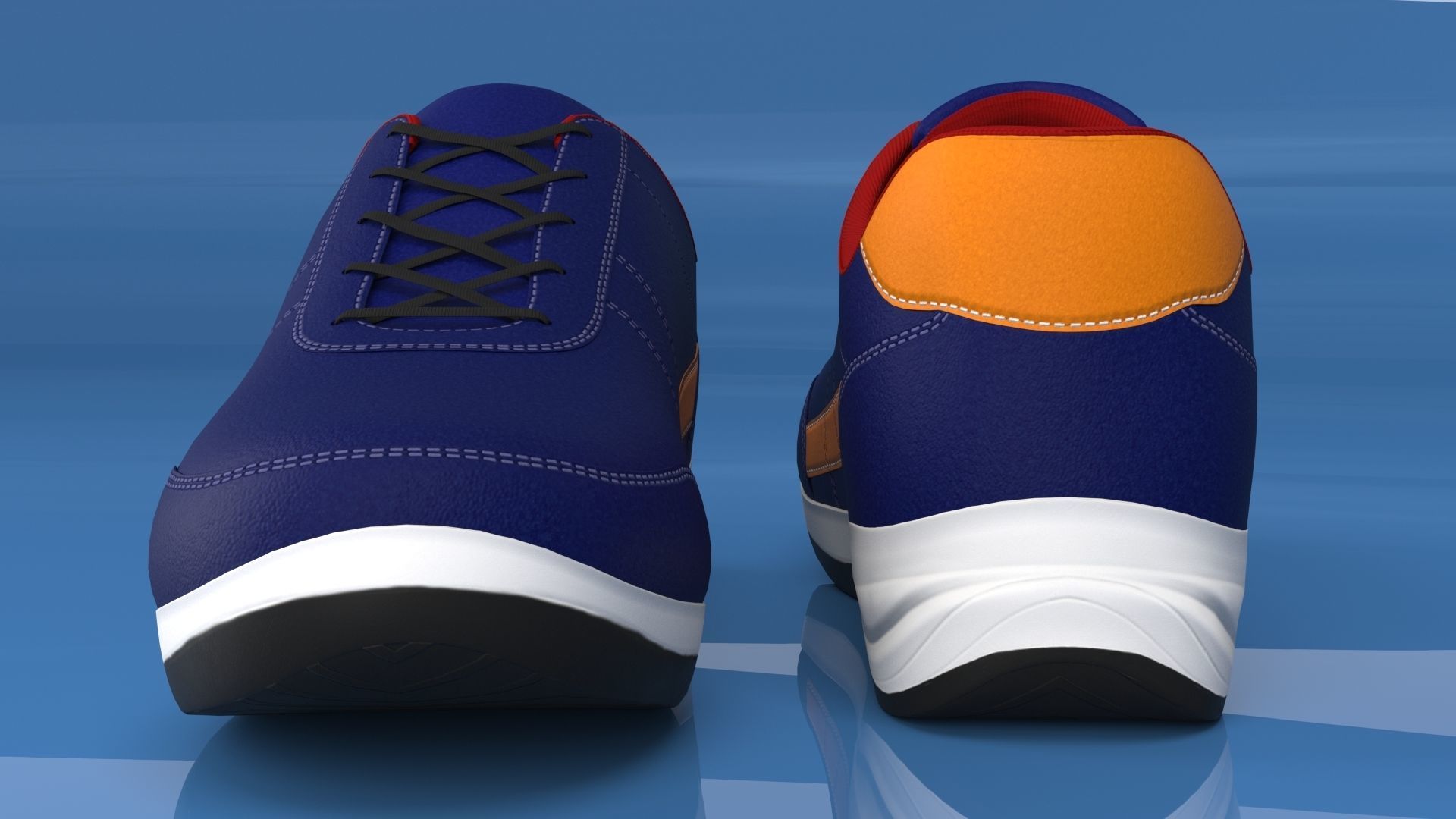 Boot 3D Model orange shoe Free 3D model_3