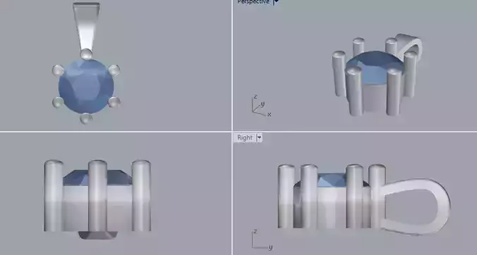 Sterling Silver Round Solitaire Charm Pendant Jewelry