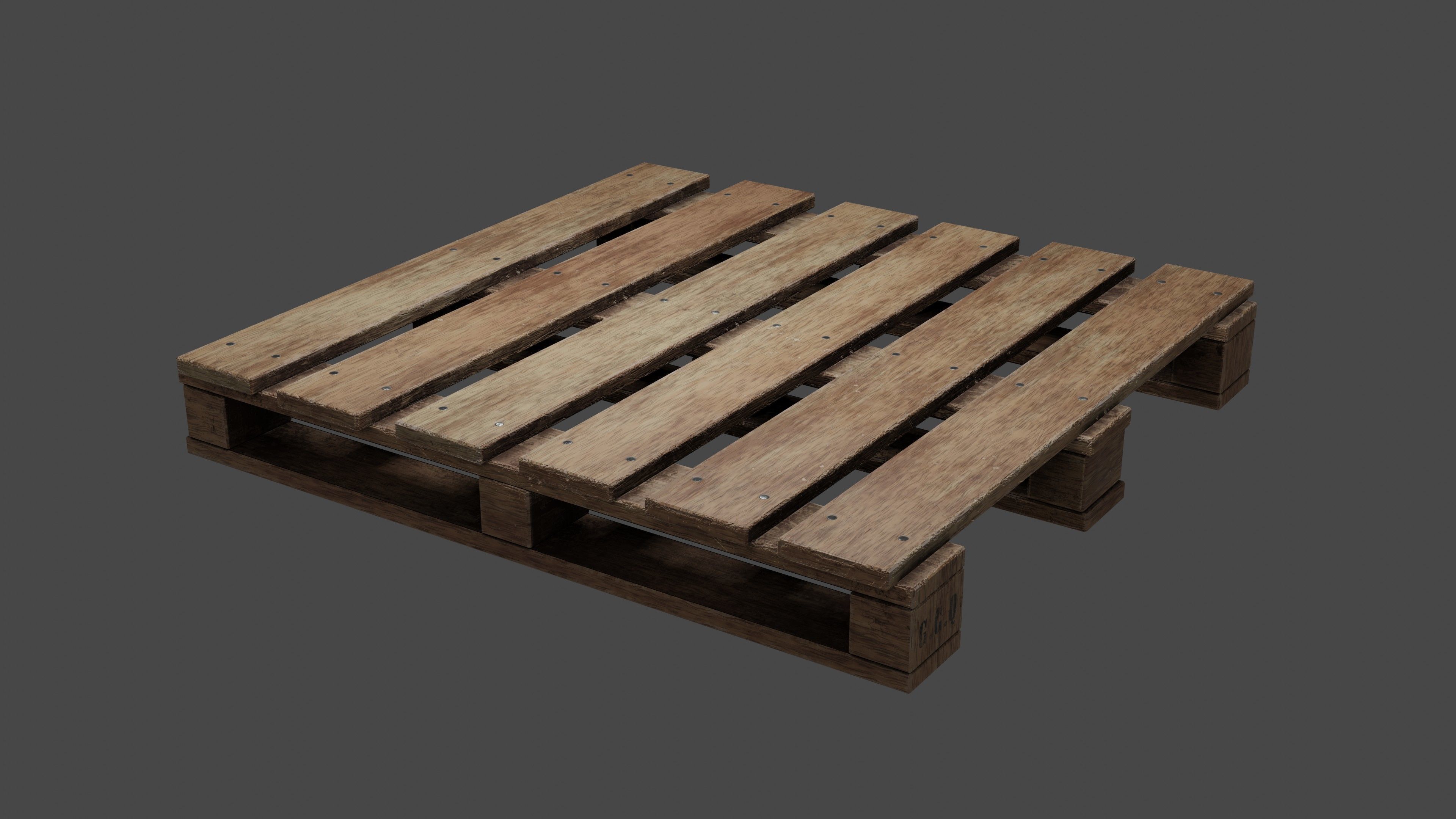 Pallet  Low-poly 3D model_16