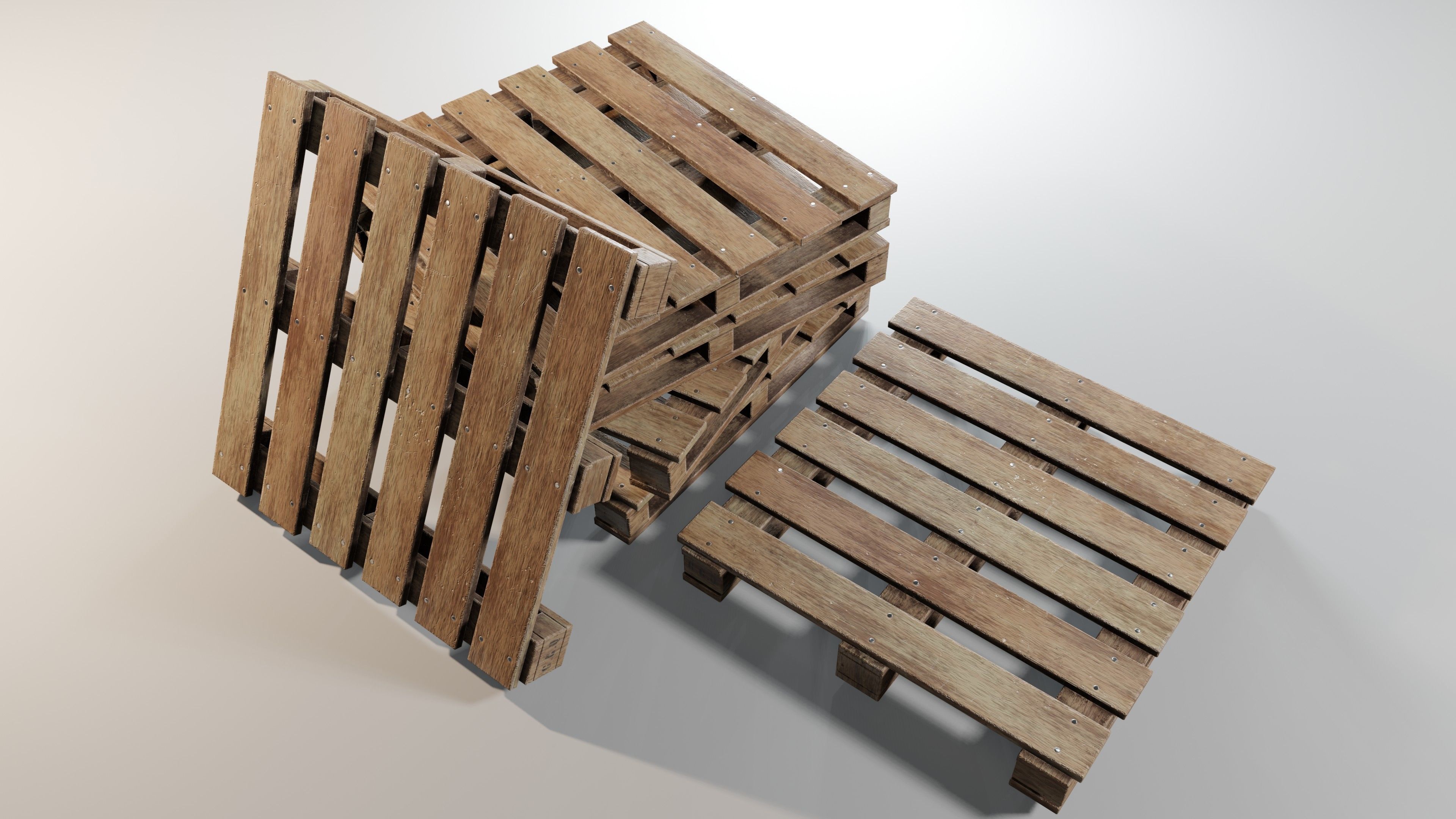 Pallet  Low-poly 3D model_1