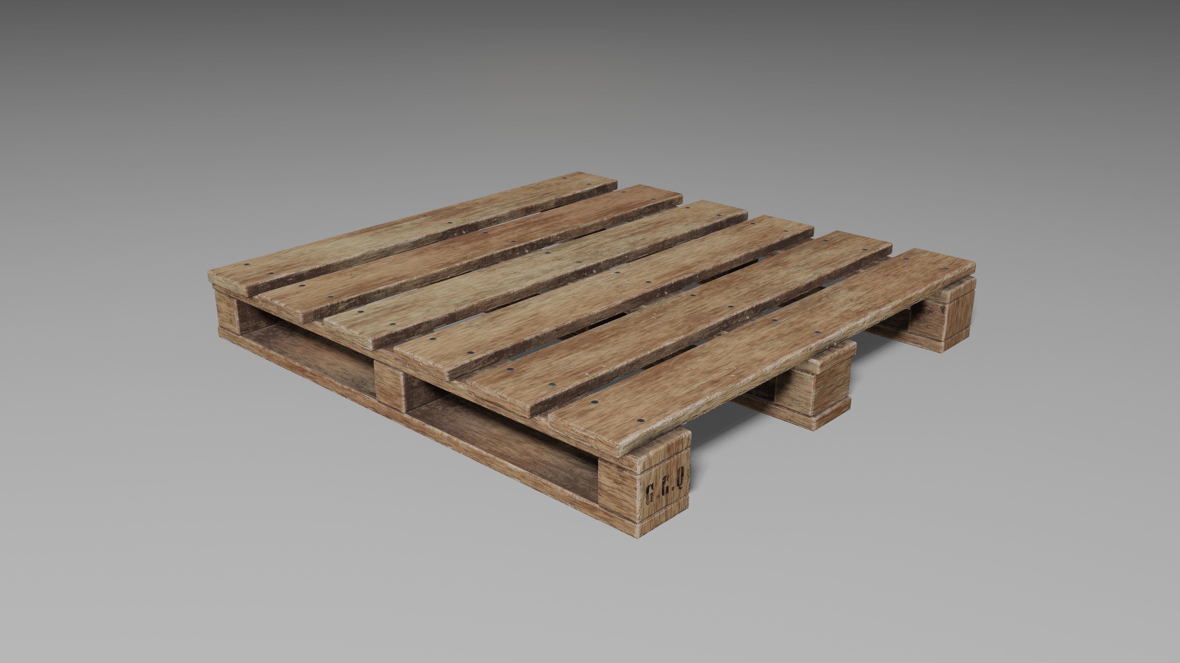 Pallet  Low-poly 3D model_2