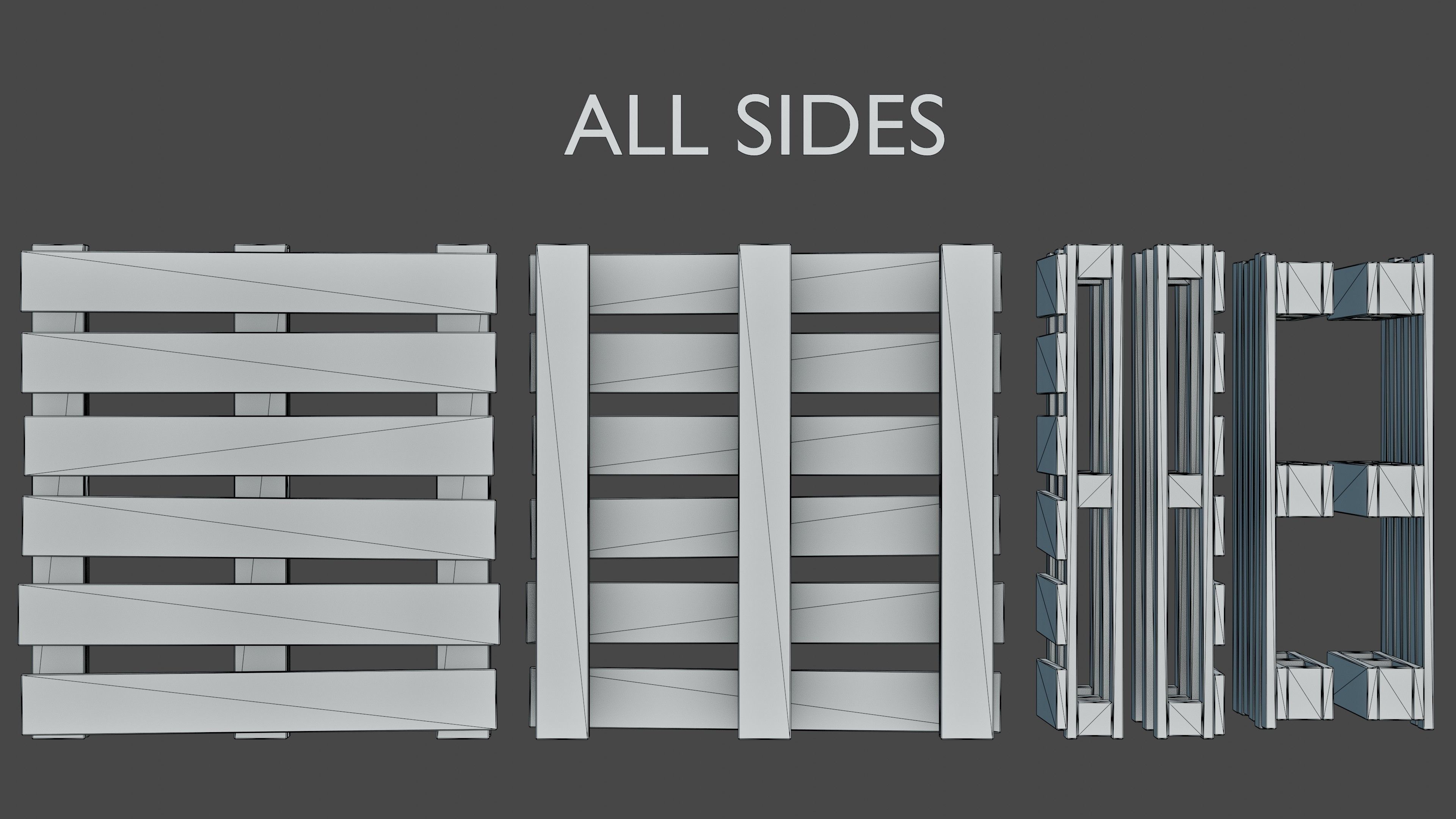 Pallet  Low-poly 3D model_19