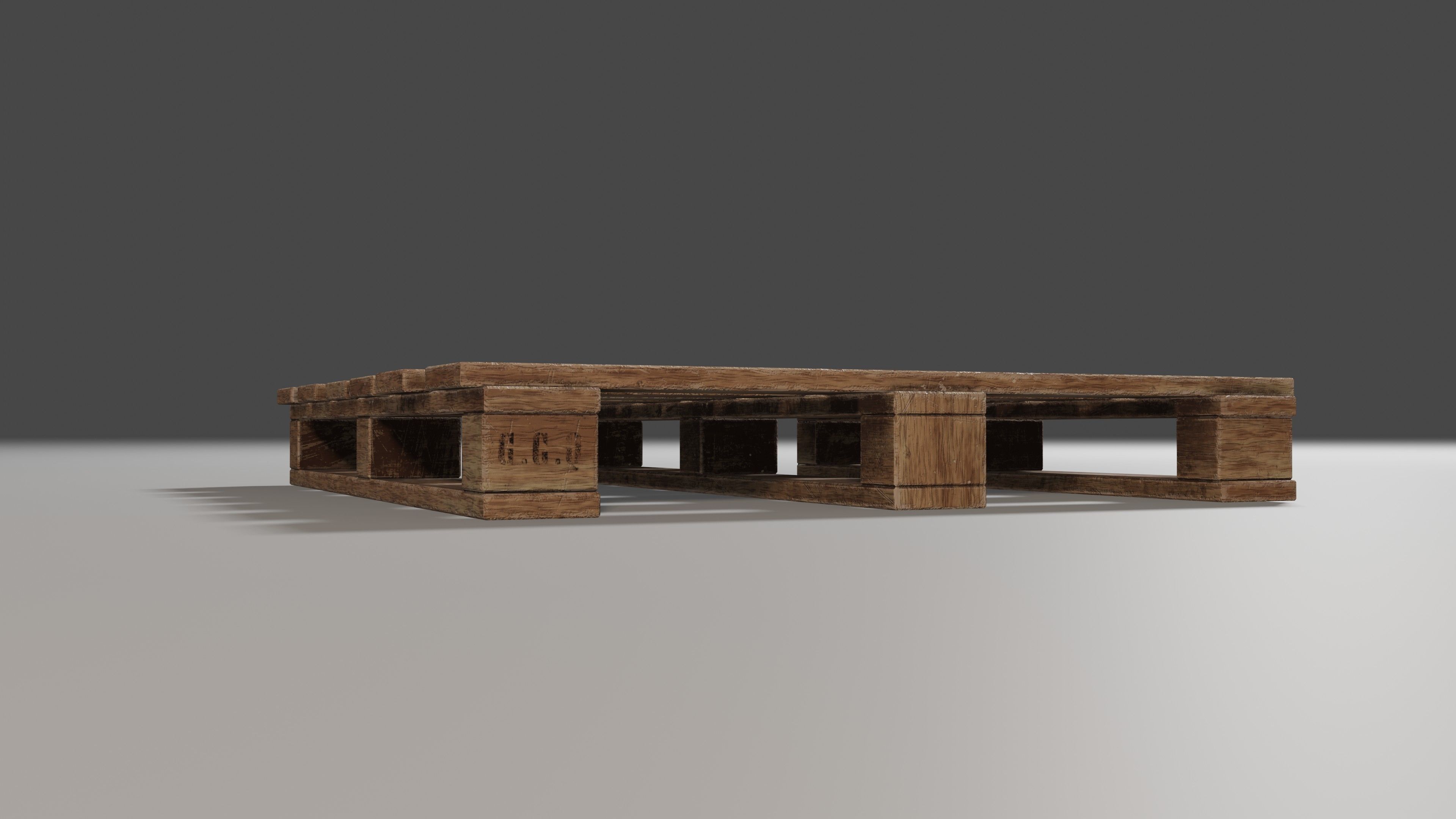 Pallet  Low-poly 3D model_9