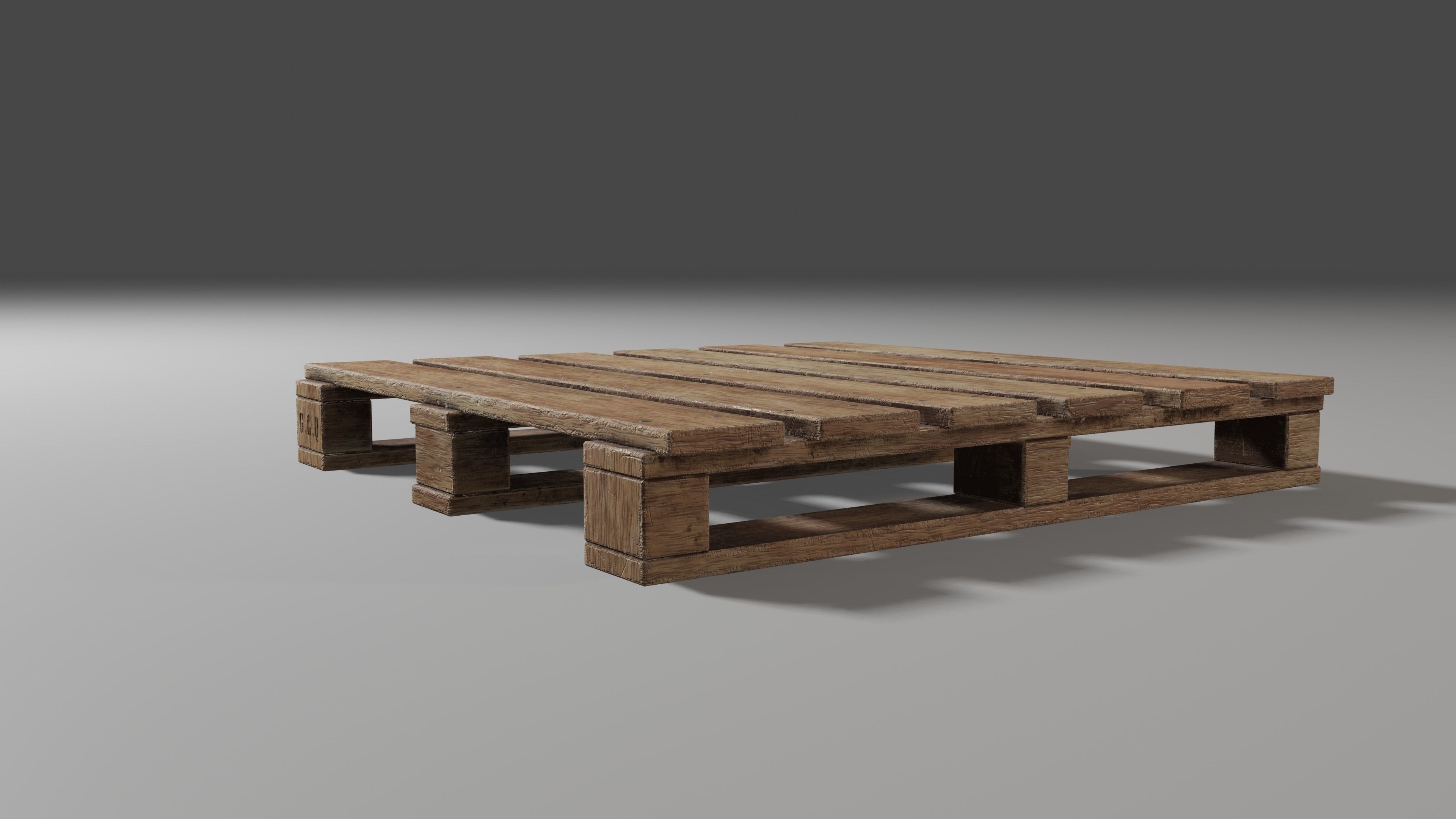 Pallet  Low-poly 3D model_5
