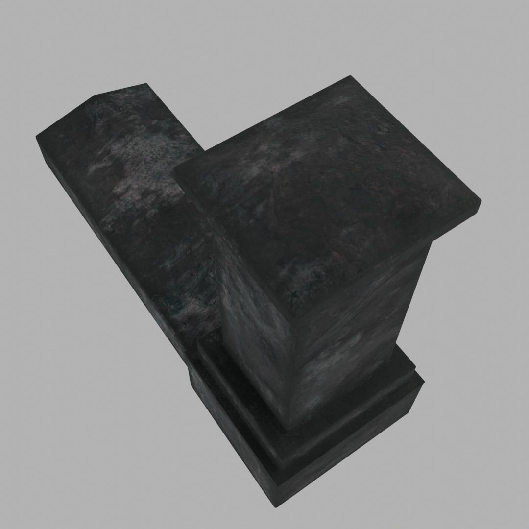 Tombstone version V2 Low-poly 3D model_4