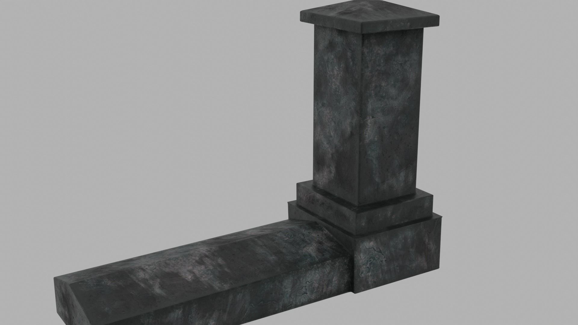 Tombstone version V2 Low-poly 3D model_1