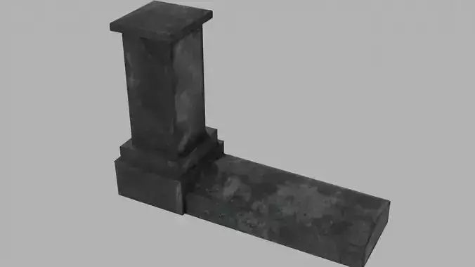 Tombstone version V2 Low-poly 3D model